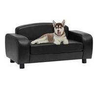 Canapé pour Chien Noir 80x50x40 cm Similicuir Sofa pour Chat Animaux 170965