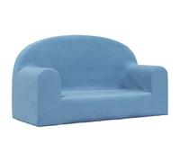 vidaXL Canapé pour enfants 2 places – peluche douce bleue