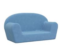 vidaXL Canapé pour enfants 2 places bleu peluche douce