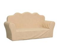 vidaXL Canapé pour enfants 2 places crème peluche douce Mini-canapé pour tout-petits
