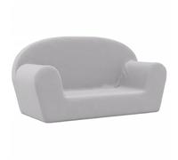 vidaXL Canapé pour enfants 2 places Mini-canapé 356987 – Housse amovible, peluche douce gris clair