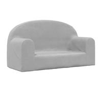 vidaXL Canapé pour enfants 2 places – accoudoirs et dossier – gris clair peluche douce