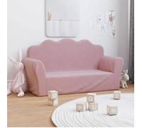 vidaXL Canapé pour enfants 2 places – Lit de jour, lit d'invité, dossier et accoudoirs Rose 357051