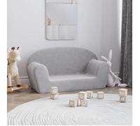 vidaXL Canapé pour enfants 2 places Mini-canapé 356987 – Housse amovible, peluche douce gris clair