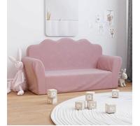 vidaXL Canapé pour enfants 2 places – Lit de jour, lit d'invité, dossier et accoudoirs Rose 357051