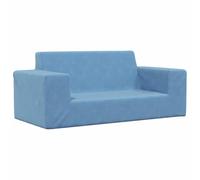 vidaXL Canapé pour Enfants à 2 Places Bleu Peluche Douce