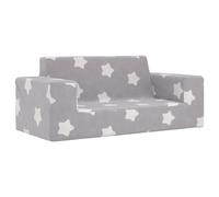 vidaXL Canapé pour Enfants à 2 Places Gris Clair étoiles Peluche Douce, Mini canapé, Mini canapé pour Enfants, siège pour Enfants