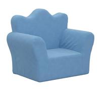 vidaXL Canapé pour Enfants Bleu Peluche Douce