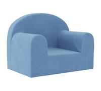 vidaXL Canapé pour enfants 357008 – Fauteuil avec dossier et accoudoirs peluche douce Bleu
