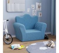 vidaXL Canapé pour enfants 357044 - Siège en peluche douce avec accoudoirs et dossier - Bleu