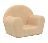 vidaXL Canapé pour enfants en peluche douce – Housse amovible, Mousse épaisse – Crème 57x34x45 cm