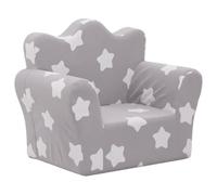 vidaXL Canapé pour Enfants Gris Clair avec étoiles Peluche Douce