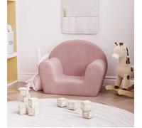vidaXL Canapé pour tout-petits Mini-canapé 356985 - Housse amovible, peluche douce Rose