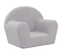 vidaXL Canapé pour enfants Mini-canapé Housse amovible Peluche douce Gris clair