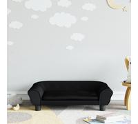Vidaxl Canapé Pour Enfants Noir 70x45x26 Cm Velours Noir