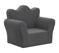 vidaXL Canapé pour enfants 357042 – Siège avec accoudoirs et dossier – Anthracite peluche douce