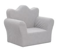 vidaXL Canapé pour enfants 357041 – Fauteuil avec accoudoirs et dossier, gris clair peluche douce