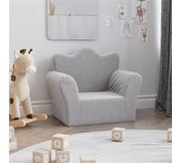 vidaXL Canapé pour Enfants, Siège avec Accoudoirs, Fauteuil avec Dossier pour Tout-Petits, Meuble de Chambre Salon, Gris Clair Peluche Douce 357041 Gris G