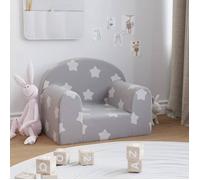 vidaXL Canapé pour Enfants, Siège avec Accoudoirs, Fauteuil avec Dossier pour Tout-Petits, Meuble de Chambre, Gris Clair 357004