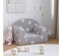 vidaXL Canapé pour Enfants, Siège avec Accoudoirs, Fauteuil avec Dossier pour Tout-Petits, Meuble de Chambre, Gris Clair 357004 Gris G