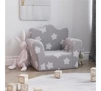vidaXL Canapé pour Enfants, Siège avec Accoudoirs, Fauteuil avec Dossier pour Tout-Petits, Meuble de Chambre, Gris Clair 357040 Gris G