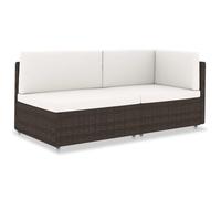 Vidaxl Canapé Sectionnel 2 Places Résine Tressée Marron Marron