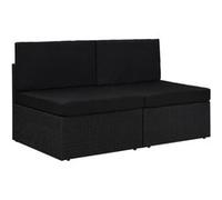 Canapé Sectionnel 2 Places Résine Tressée Gris Sofa Jardin Extérieur vidaXL