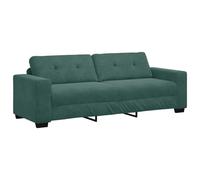 vidaXL Canapé Vert foncé 221 x 80 x 80 cm Velours Polyester, Canapé Moderne pour Salon, spacieux et Confortable en Velours, Coussin Respirant pour se détendre