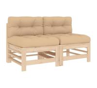 vidaXL Canapés centraux 2 pcs en bois de pin massif avec coussins – canapé de jardin 825688