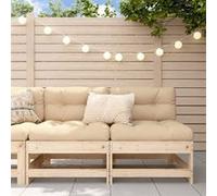 Canapés centraux avec coussins 2 pcs bois de pin massif, canapé de jardin, siège de jardin, siège d'extérieur, canapé 825576