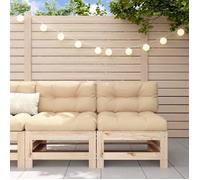 vidaXL Canapés centraux avec coussins 2 pcs bois de pin massif, canapé de jardin, siège de jardin, siège d'extérieur, canapé 825688