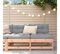 Vidaxl Canapés Centraux Avec Coussins 2 Pcs Bois Massif Douglas
