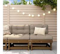 Vidaxl Canapés Centraux Avec Coussins 2 Pcs Marron Miel