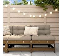 Vidaxl Canapés Centraux Avec Coussins 2 Pcs Marron Miel