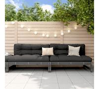 Vidaxl Canapés Centraux De Jardin 2 Pcs Gris 120x80 Cm Bois Pin Massif