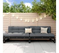 Vidaxl Canapés Centraux De Jardin 2 Pcs Noir 120x80 Cm Bois Pin Massif