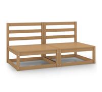 Vidaxl Canapés Centraux De Jardin 2 Pcs Noir Bois De Pin Massif Marron