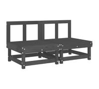 Vidaxl Canapés Centraux De Jardin 2 Pcs Gris Bois De Pin Massif