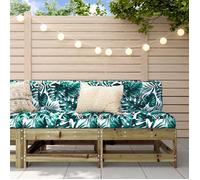 vidaXL Canapés Centraux de Jardin 2 pcs, Sièges avec Dossier, Meubles de Terrasse Patio Arrière-cour Balcon Extérieur, Bois 825519