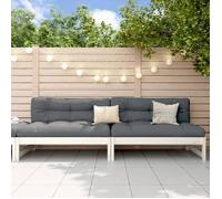 vidaXL Canapés Centraux de Jardin 2 pcs, Sièges avec Dossier, Meubles de Terrasse Patio Arrière-cour Balcon Extérieur, Blanc 825717