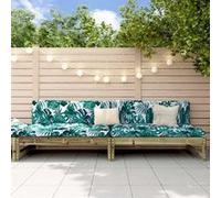 Vidaxl Canapés Centraux De Jardin 2 Pcs 120x80 Cm Bois De Pin Imprégné