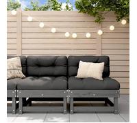 vidaXL Canapés centraux de jardin 2 pcs avec dossier Bois de pin massif Gris