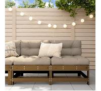 vidaXL Canapés Centraux de Jardin 2 pcs, Sièges avec Dossier, Meubles de Terrasse Patio Arrière-cour Extérieur, Marron Miel 825516
