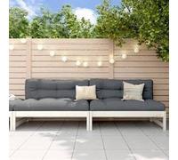 vidaXL Canapés Centraux de Jardin 2 pcs, Sièges avec Dossier, Meubles de Terrasse Patio Arrière-cour Balcon Extérieur, Blanc 825717