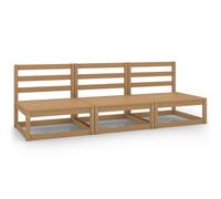 Vidaxl Canapés Centraux De Jardin 3 Pcs Marron Miel Bois De Pin Massif Marron