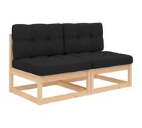 Vidaxl Canapés Centraux De Jardin Coussins 2 Pcs Bois De Pin Massif
