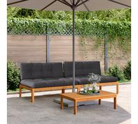Vidaxl Canapés Centraux Palette De Jardin Et Coussins 2pcs Bois Acacia