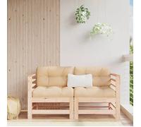 Vidaxl Canapés D'angle Avec Coussins 2 Pcs Bois De Pin Massif
