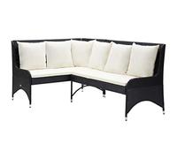 vidaXL Canapés d'angle de Jardin 2 pcs Canapés d'angle de Terrasse Meuble de Patio Arrière-Cour Salon de Jardin Extérieur Résine Tressée Noir