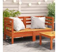 Canapés d'Angle de Jardin 2 pcs, Sièges avec Dossier, Meubles de Jardin Terrasse Patio Extérieur, Cire Marron Bois de 837988